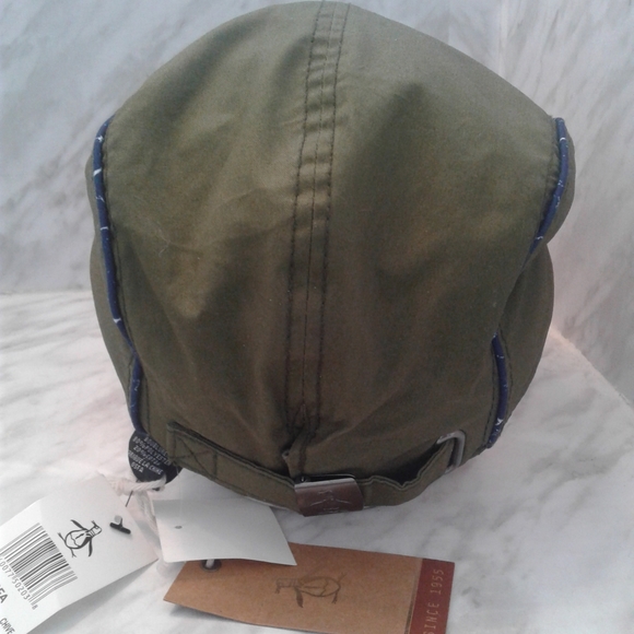 NWT Original Penguin Driving golf newsboy Cap Hat Cotton Adjustable strapback - Picture 2 of 4